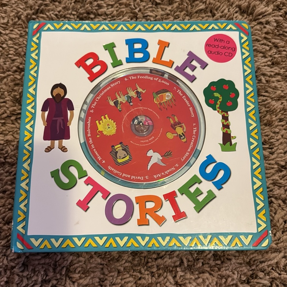 Bible stories book with a read along audio CD USED book inscribed to someone - Picture 8 of 12